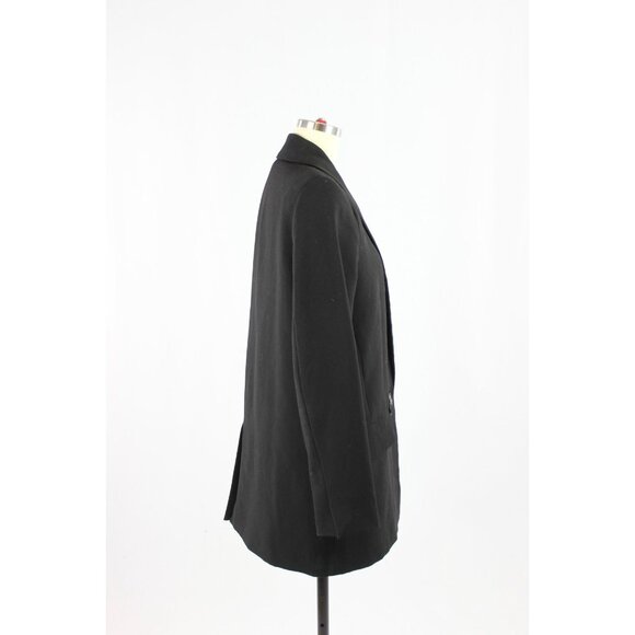ZARA Black Crepe Double Breasted Oversized Cocoon Blazer Suit Jacket, Size M - Picture 2 of 13